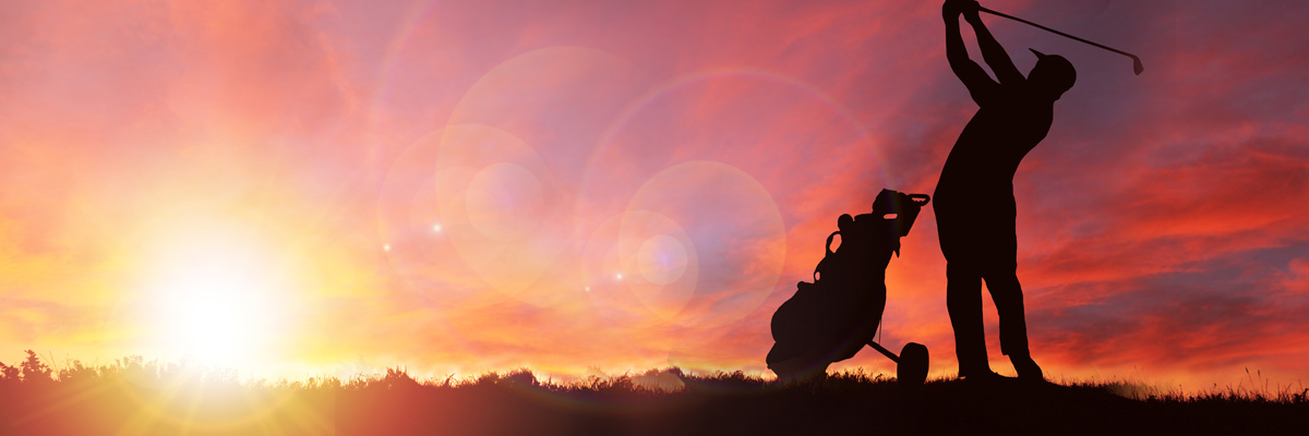 golfing at sunrise